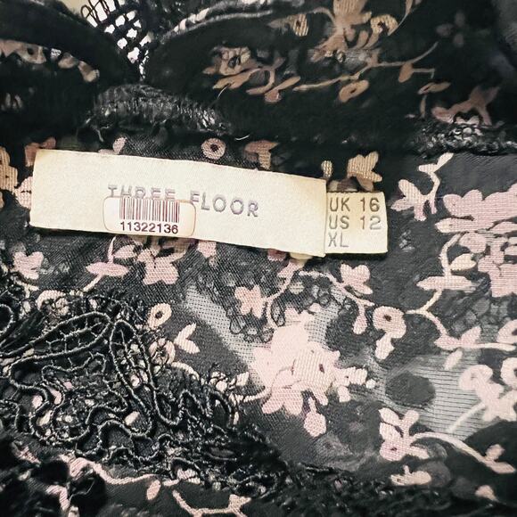 Three Floor Hoodoo Floral Mock Neck Long Sleeves Top Size 12 - Picture 5 of 10